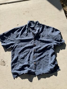 Jamaica Jaxx Short Sleeve Button-Down Shirt - Slate Blue